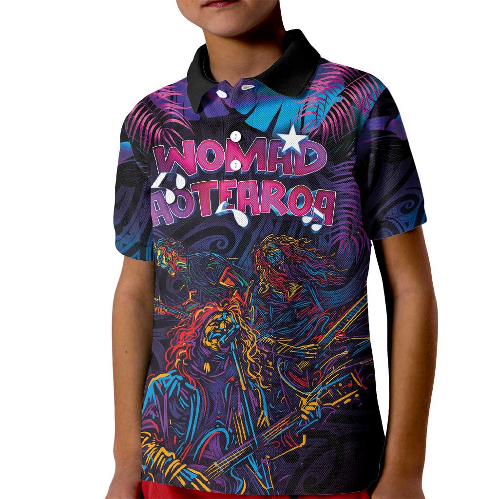 Aotearoa Arts Festival 2025 Kid Polo Shirt Maori Performing Art and Music - Rhythmic Vibes LT03 Kid Black - Polynesian Pride