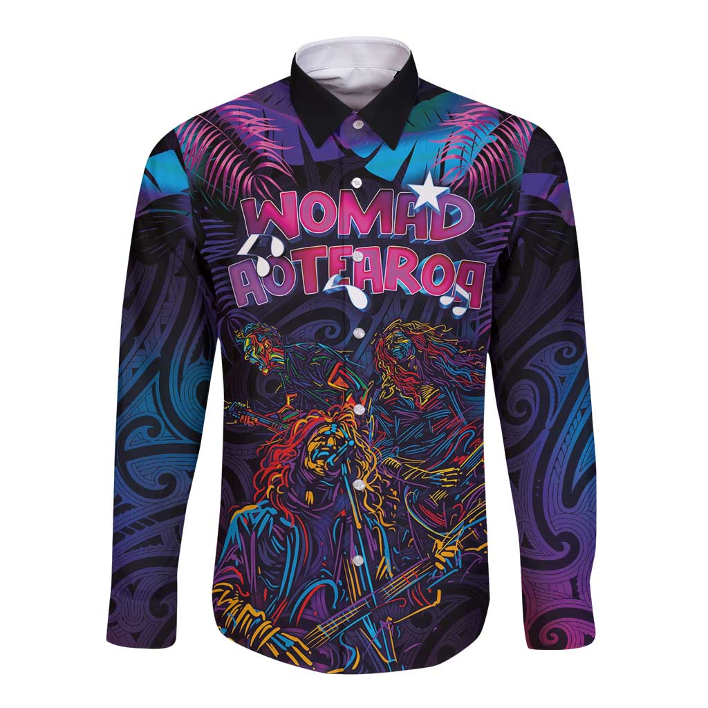 Aotearoa Arts Festival 2025 Long Sleeve Button Shirt Maori Performing Art and Music - Rhythmic Vibes LT03 Unisex Black - Polynesian Pride