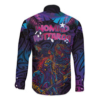 Aotearoa Arts Festival 2025 Long Sleeve Button Shirt Maori Performing Art and Music - Rhythmic Vibes LT03 - Polynesian Pride