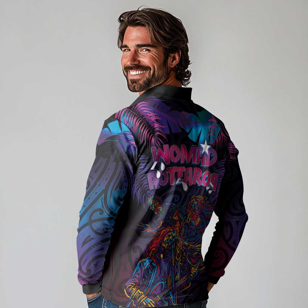 Aotearoa Arts Festival 2025 Long Sleeve Polo Shirt Maori Performing Art and Music - Rhythmic Vibes LT03 - Polynesian Pride