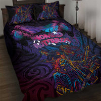 Aotearoa Arts Festival 2025 Quilt Bed Set Maori Performing Art and Music - Rhythmic Vibes LT03 Black - Polynesian Pride