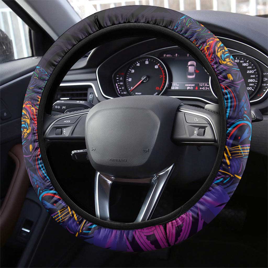 Aotearoa Arts Festival 2025 Steering Wheel Cover Maori Performing Art and Music - Rhythmic Vibes LT03 - Polynesian Pride
