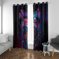 Aotearoa Arts Festival 2025 Window Curtain Maori Performing Art and Music - Rhythmic Vibes LT03 With Grommets Black - Polynesian Pride
