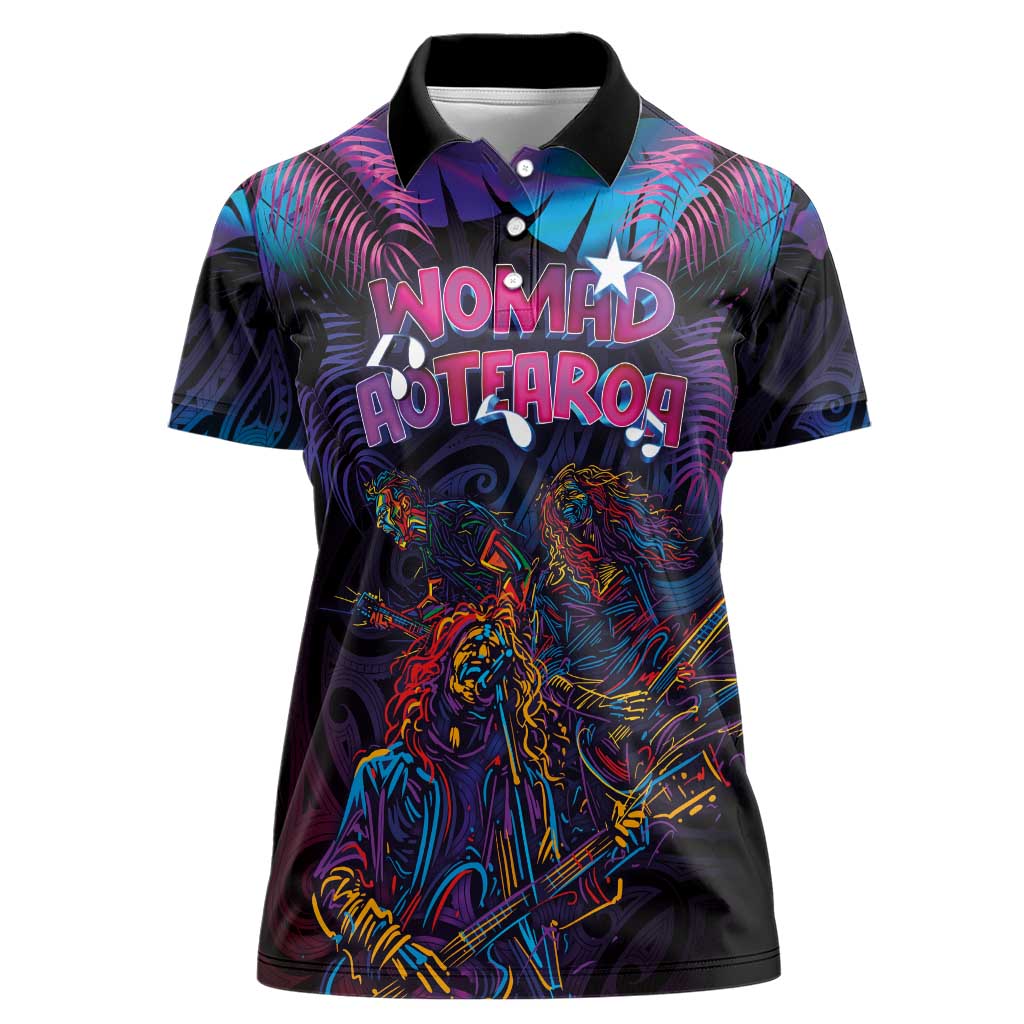 Aotearoa Arts Festival 2025 Women Polo Shirt Maori Performing Art and Music - Rhythmic Vibes LT03 Female Black - Polynesian Pride