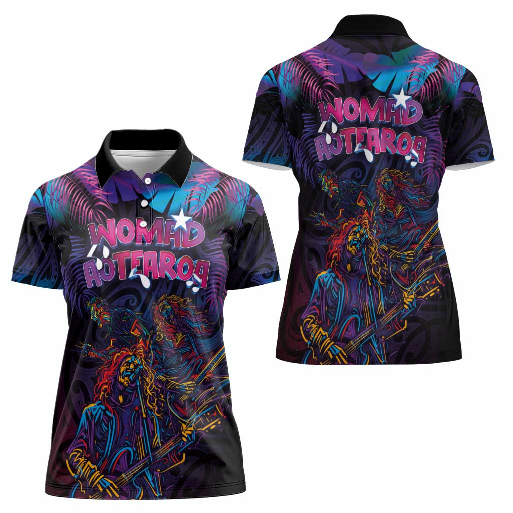 Aotearoa Arts Festival 2025 Women Polo Shirt Maori Performing Art and Music - Rhythmic Vibes LT03 - Polynesian Pride
