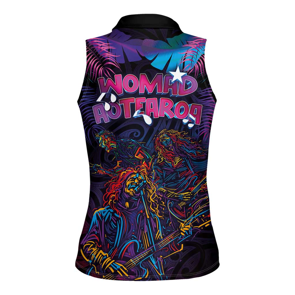 Aotearoa Arts Festival 2025 Women Sleeveless Polo Shirt Maori Performing Art and Music - Rhythmic Vibes LT03 - Polynesian Pride
