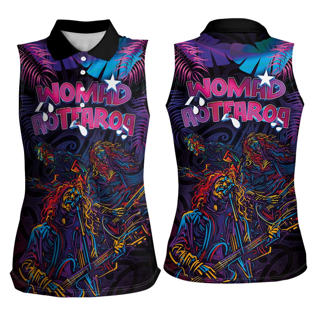 Aotearoa Arts Festival 2025 Women Sleeveless Polo Shirt Maori Performing Art and Music - Rhythmic Vibes LT03 - Polynesian Pride