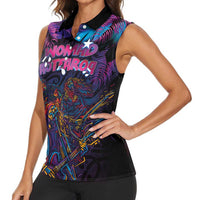 Aotearoa Arts Festival 2025 Women Sleeveless Polo Shirt Maori Performing Art and Music - Rhythmic Vibes LT03 - Polynesian Pride