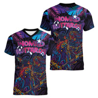 Aotearoa Arts Festival 2025 Women V-Neck T-Shirt Maori Performing Art and Music - Rhythmic Vibes LT03 - Polynesian Pride