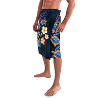 Hawaiian Turtles and Plumeria Lavalava Polynesian Art Tribal Tattoo Dark Aqua Color LT03 - Polynesian Pride