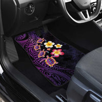 Hawaiian Turtles and Plumeria Car Mats Polynesian Art Tribal Tattoo Deep Violet Color LT03 - Polynesian Pride