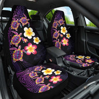 Hawaiian Turtles and Plumeria Car Seat Cover Polynesian Art Tribal Tattoo Deep Violet Color LT03 One Size Purple - Polynesian Pride