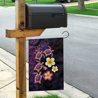 Hawaiian Turtles and Plumeria Garden Flag Polynesian Art Tribal Tattoo Deep Violet Color LT03 - Polynesian Pride