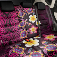 Hawaiian Turtles and Plumeria Back Car Seat Cover Polynesian Art Tribal Tattoo Cerise LT03 - Polynesian Pride