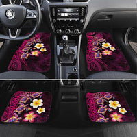 Hawaiian Turtles and Plumeria Car Mats Polynesian Art Tribal Tattoo Cerise LT03 Set 4pcs Pink - Polynesian Pride