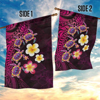 Hawaiian Turtles and Plumeria Garden Flag Polynesian Art Tribal Tattoo Cerise LT03 - Polynesian Pride
