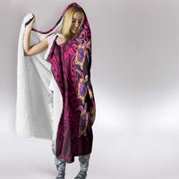 Hawaiian Turtles and Plumeria Hooded Blanket Polynesian Art Tribal Tattoo Cerise LT03 - Polynesian Pride