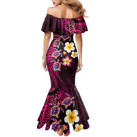 Hawaiian Turtles and Plumeria Mermaid Dress Polynesian Art Tribal Tattoo Cerise LT03 - Polynesian Pride