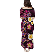 Hawaiian Turtles and Plumeria Puletasi Polynesian Art Tribal Tattoo Cerise LT03 - Polynesian Pride