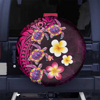 Hawaiian Turtles and Plumeria Spare Tire Cover Polynesian Art Tribal Tattoo Cerise LT03 - Polynesian Pride