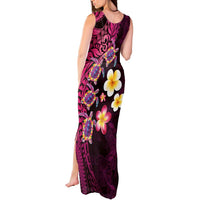 Hawaiian Turtles and Plumeria Tank Maxi Dress Polynesian Art Tribal Tattoo Cerise LT03 - Polynesian Pride