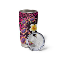 Hawaiian Turtles and Plumeria Tumbler Cup Polynesian Art Tribal Tattoo Cerise LT03 - Polynesian Pride