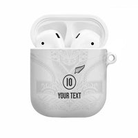 Custom New Zealand Football AirPods Case The Whites-Sporty T90 Style LT03 White - Polynesian Pride