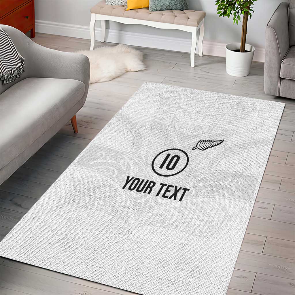 Custom New Zealand Football Area Rug The Whites-Sporty T90 Style LT03 - Polynesian Pride