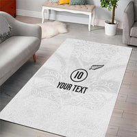 Custom New Zealand Football Area Rug The Whites-Sporty T90 Style LT03 - Polynesian Pride