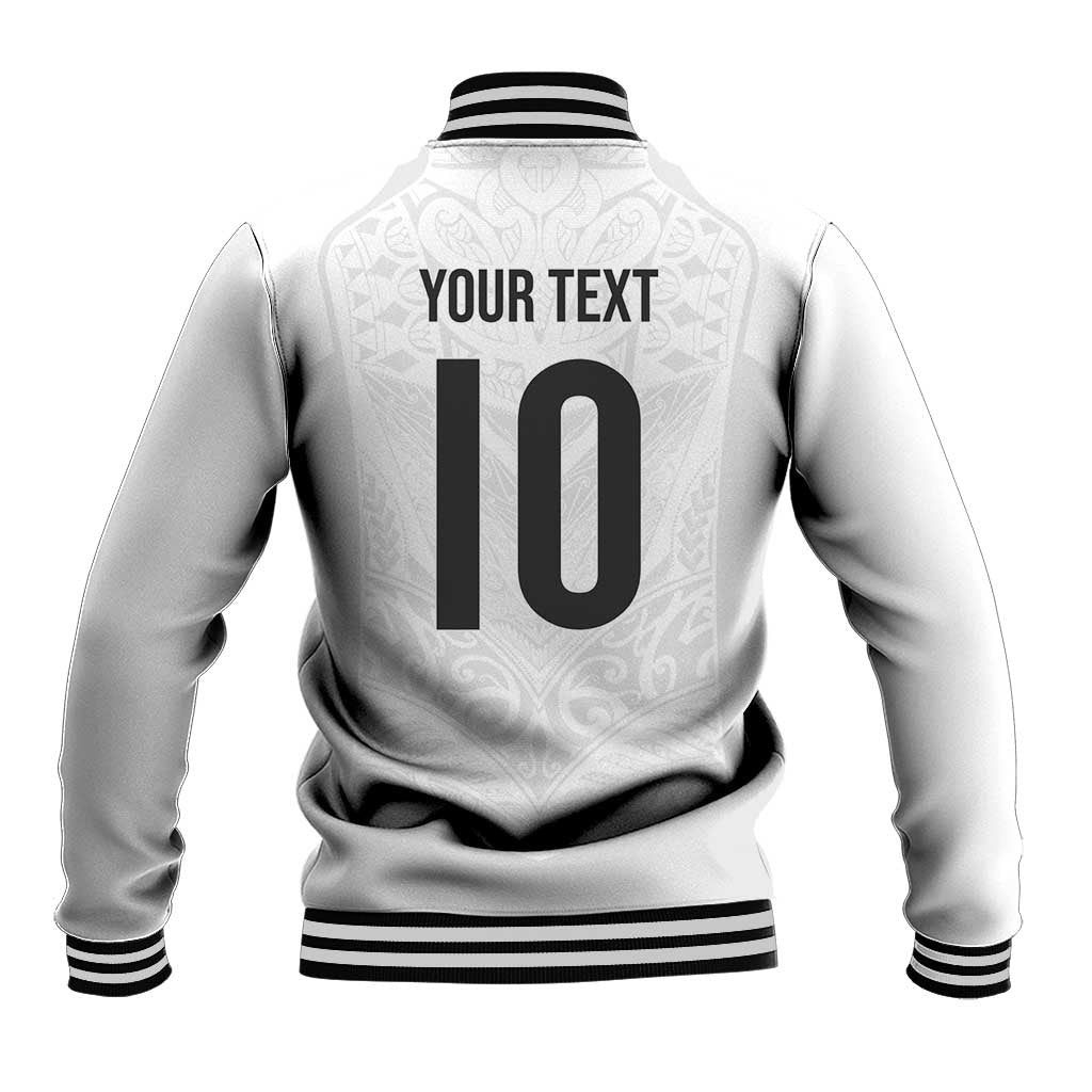 Custom New Zealand Football Baseball Jacket The Whites-Sporty T90 Style LT03 - Polynesian Pride