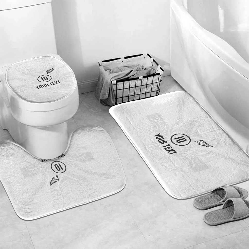 Custom New Zealand Football Bathroom Set The Whites-Sporty T90 Style LT03 Mat Set Only (3 pcs) One Size White - Polynesian Pride