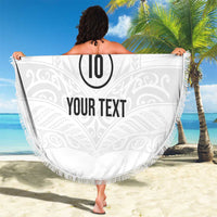 Custom New Zealand Football Beach Blanket The Whites-Sporty T90 Style LT03 - Polynesian Pride
