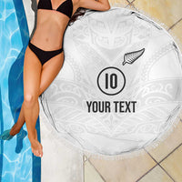 Custom New Zealand Football Beach Blanket The Whites-Sporty T90 Style LT03 - Polynesian Pride