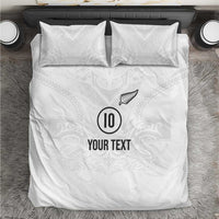 Custom New Zealand Football Bedding Set The Whites-Sporty T90 Style LT03 White - Polynesian Pride