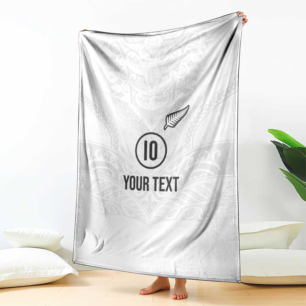 Custom New Zealand Football Blanket The Whites-Sporty T90 Style LT03 - Polynesian Pride