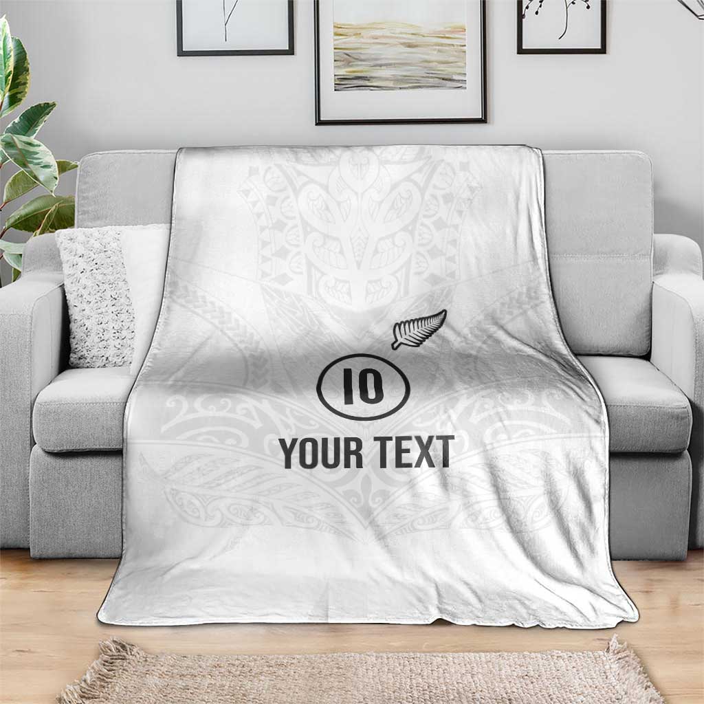 Custom New Zealand Football Blanket The Whites-Sporty T90 Style LT03 - Polynesian Pride