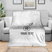 Custom New Zealand Football Blanket The Whites-Sporty T90 Style LT03 - Polynesian Pride