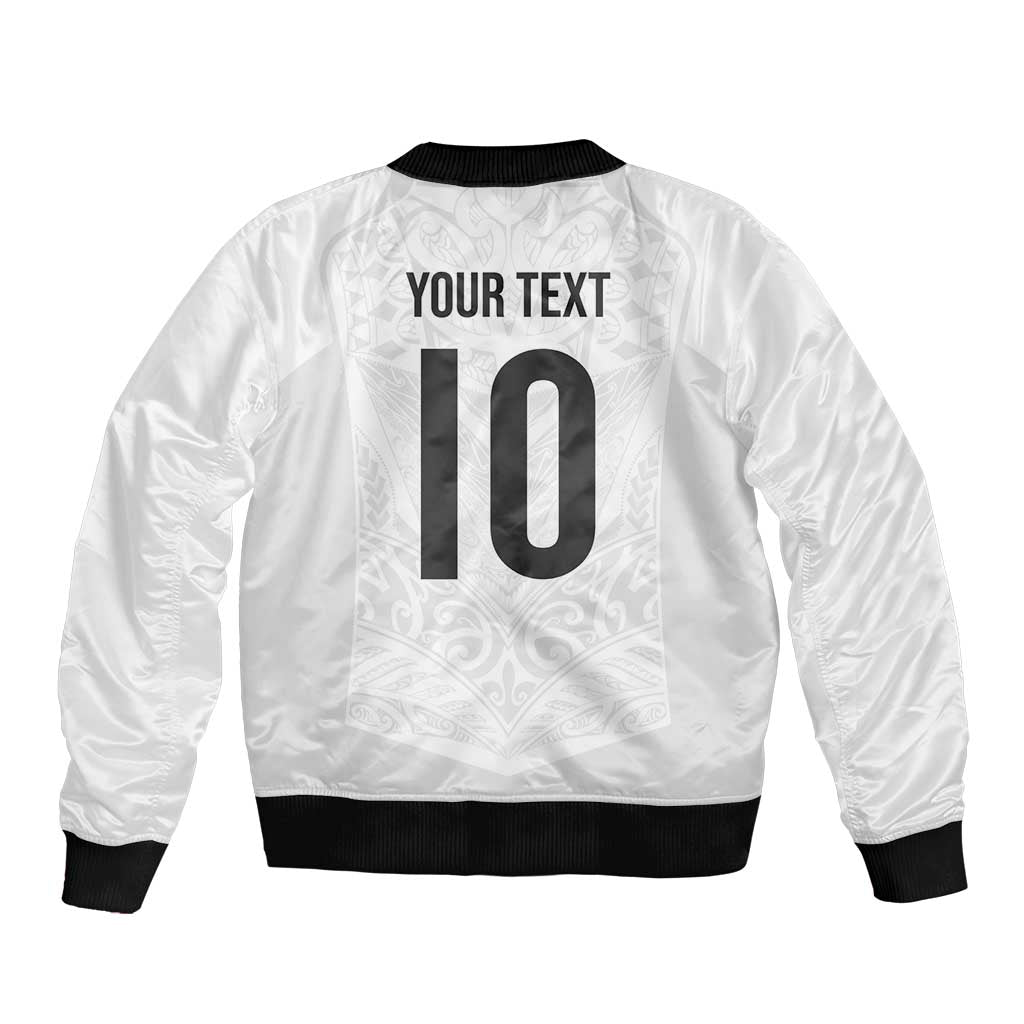 Custom New Zealand Football Bomber Jacket The Whites-Sporty T90 Style LT03 - Polynesian Pride