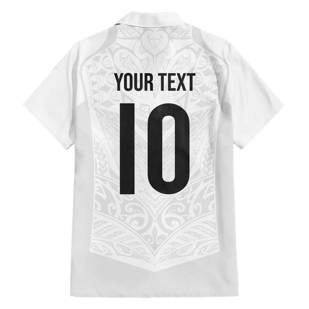 Custom New Zealand Football Family Matching Short Sleeve Bodycon Dress and Hawaiian Shirt The Whites-Sporty T90 Style LT03 - Polynesian Pride
