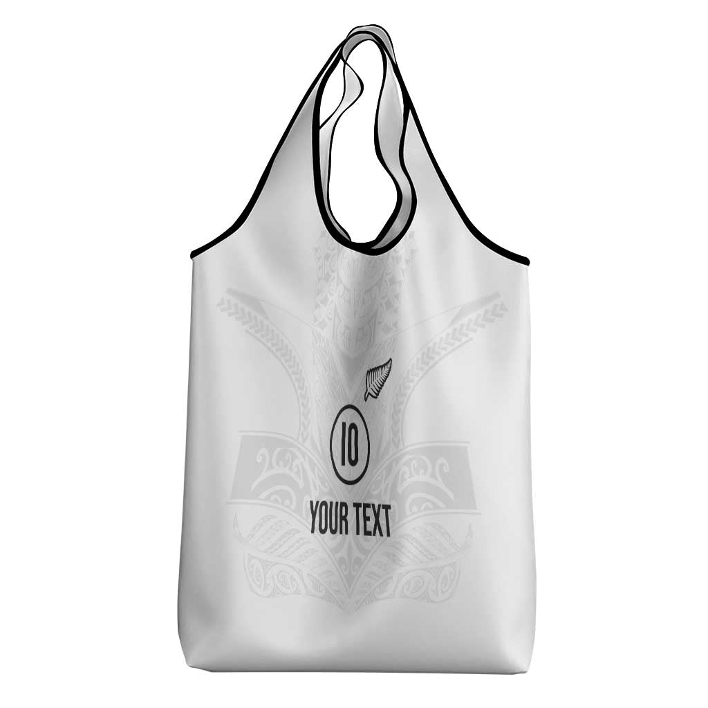 Custom New Zealand Football Grocery Bag The Whites-Sporty T90 Style LT03 - Polynesian Pride
