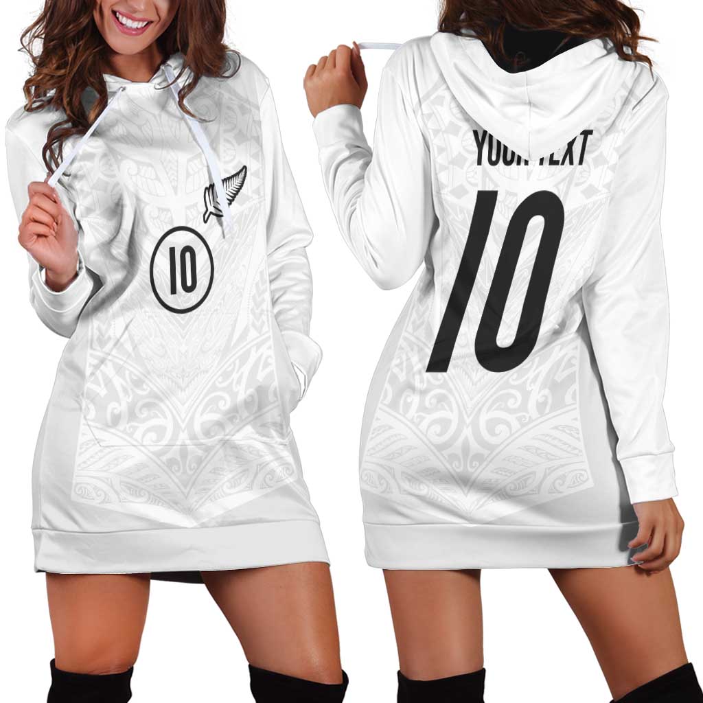 Custom New Zealand Football Hoodie Dress The Whites-Sporty T90 Style LT03 - Polynesian Pride