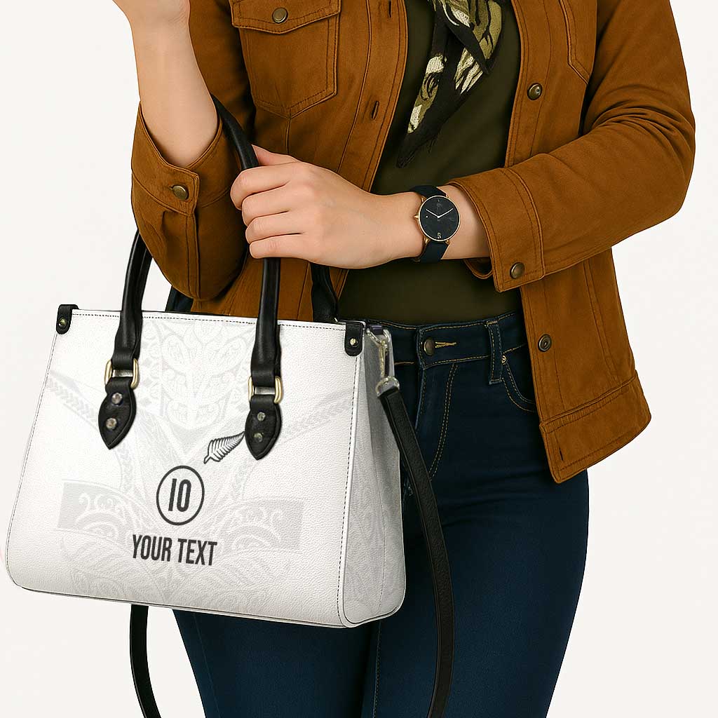 Custom New Zealand Football Leather Bag The Whites-Sporty T90 Style LT03 - Polynesian Pride