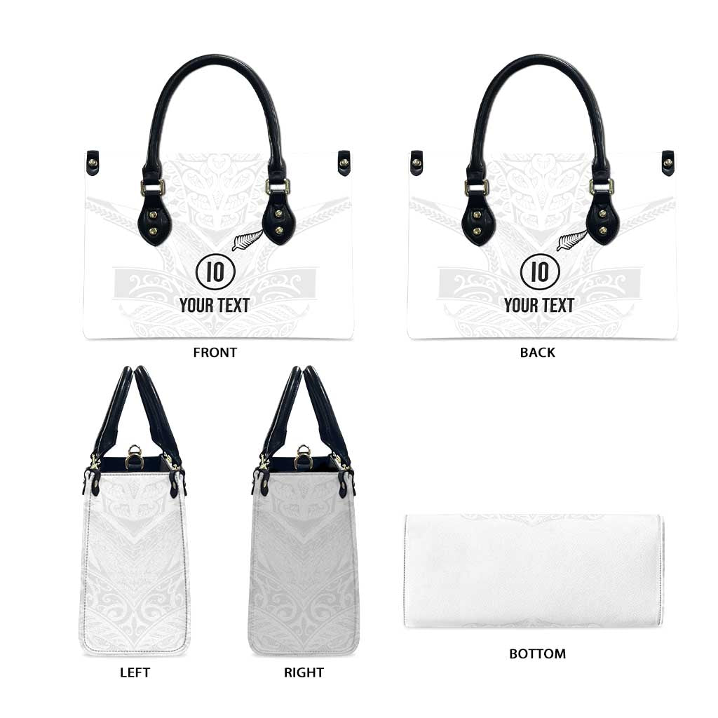 Custom New Zealand Football Leather Bag The Whites-Sporty T90 Style LT03 - Polynesian Pride