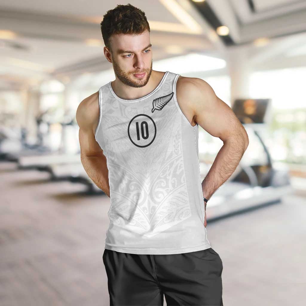 Custom New Zealand Football Men Tank Top The Whites-Sporty T90 Style - Polynesian Pride