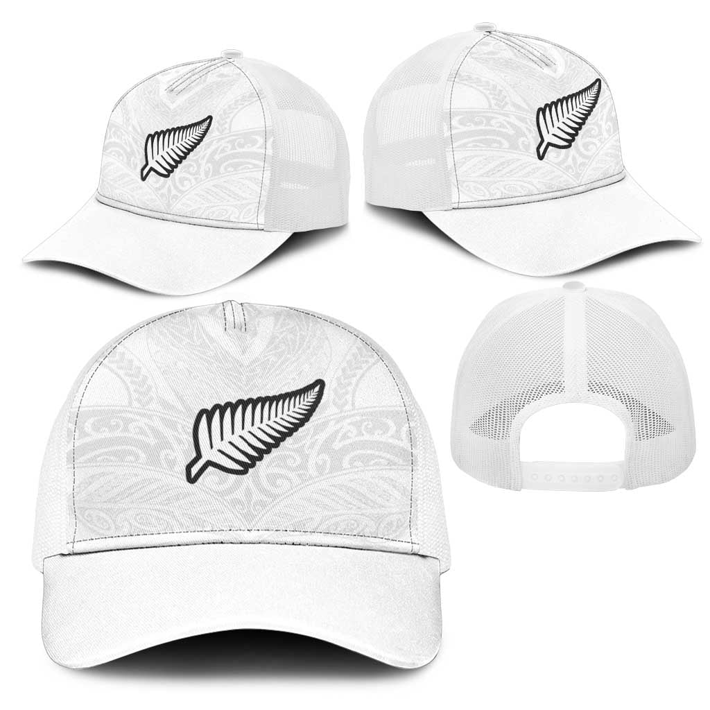 New Zealand Football Mesh Trucker Cap The Whites-Sporty T90 Style LT03 - Polynesian Pride