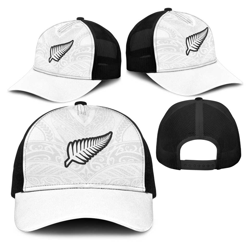 New Zealand Football Mesh Trucker Cap The Whites-Sporty T90 Style LT03 - Polynesian Pride