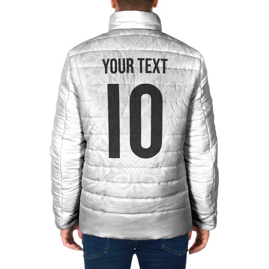 Custom New Zealand Football Padded Jacket The Whites-Sporty T90 Style LT03 - Polynesian Pride
