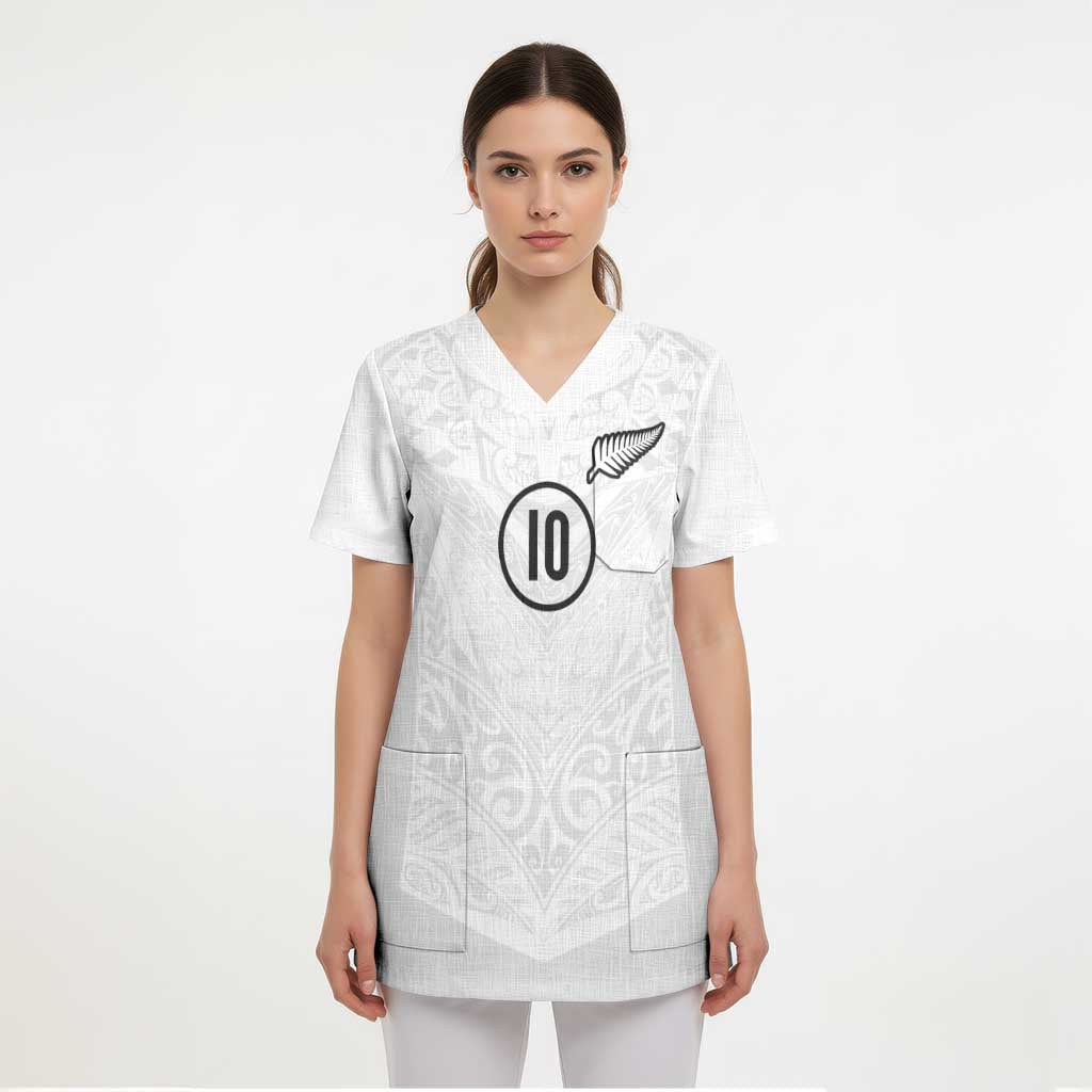 Custom New Zealand Football Scrub Top The Whites-Sporty T90 Style LT03 - Polynesian Pride