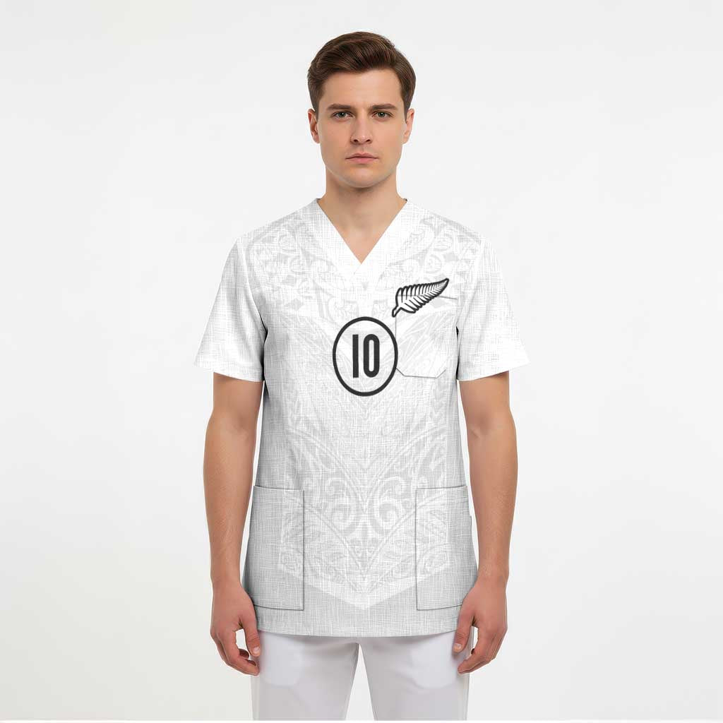 Custom New Zealand Football Scrub Top The Whites-Sporty T90 Style LT03 - Polynesian Pride