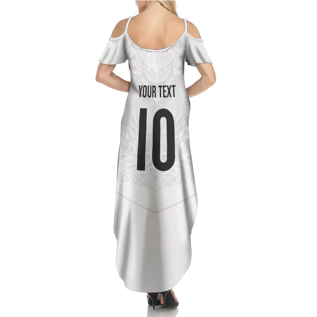 Custom New Zealand Football Summer Maxi Dress The Whites-Sporty T90 Style LT03 - Polynesian Pride